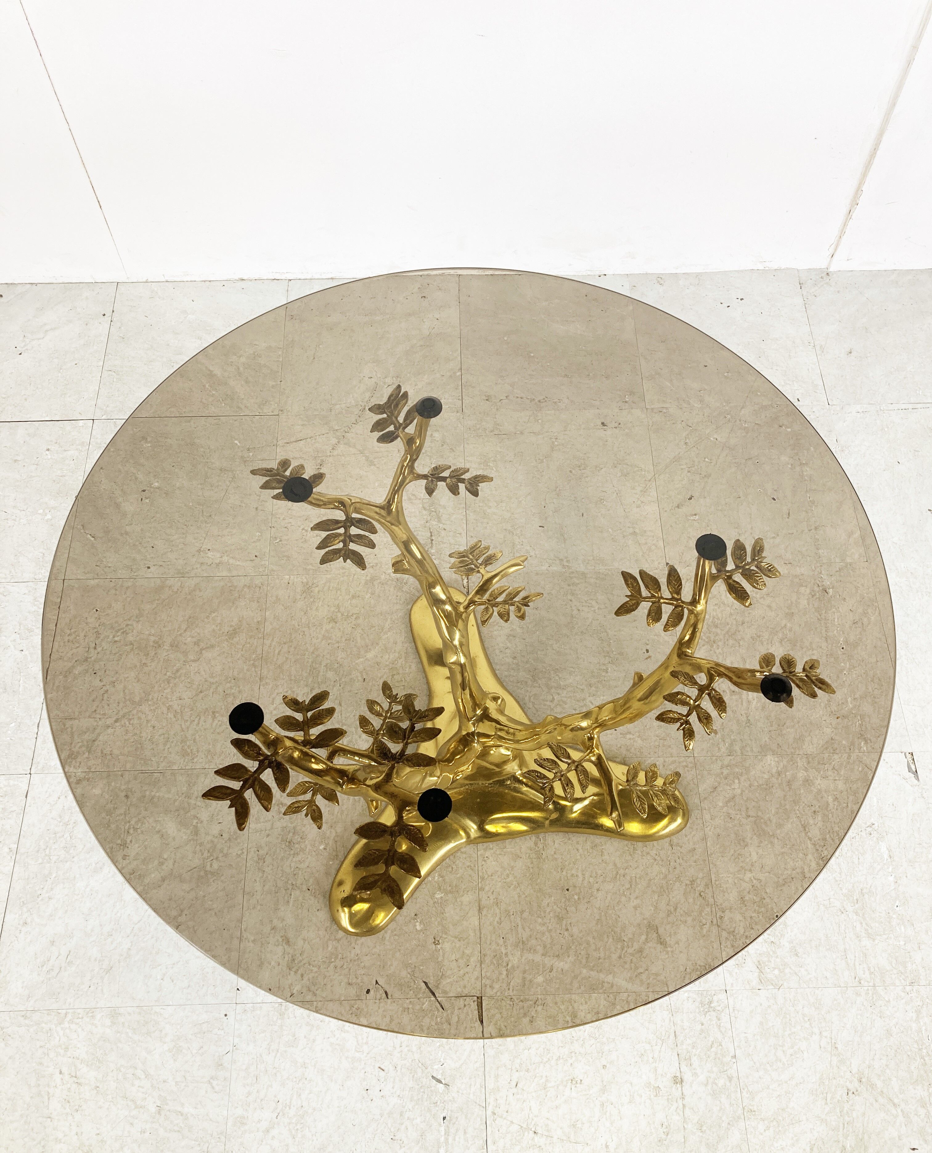 Vintage brass coffee table, 1970s