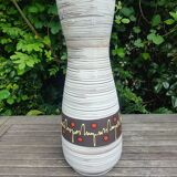 Very Large glazed ceramic vase Vintage W.Germany 60s soliflore shape