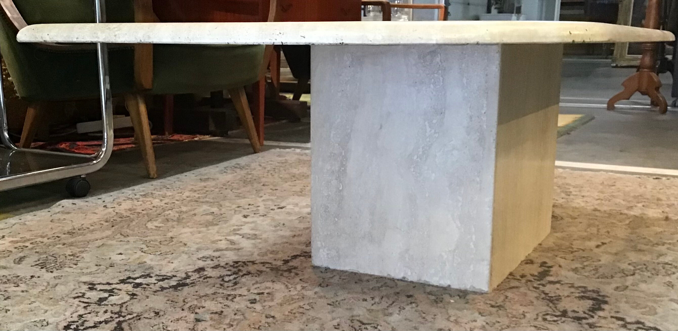 Travertine lounge table