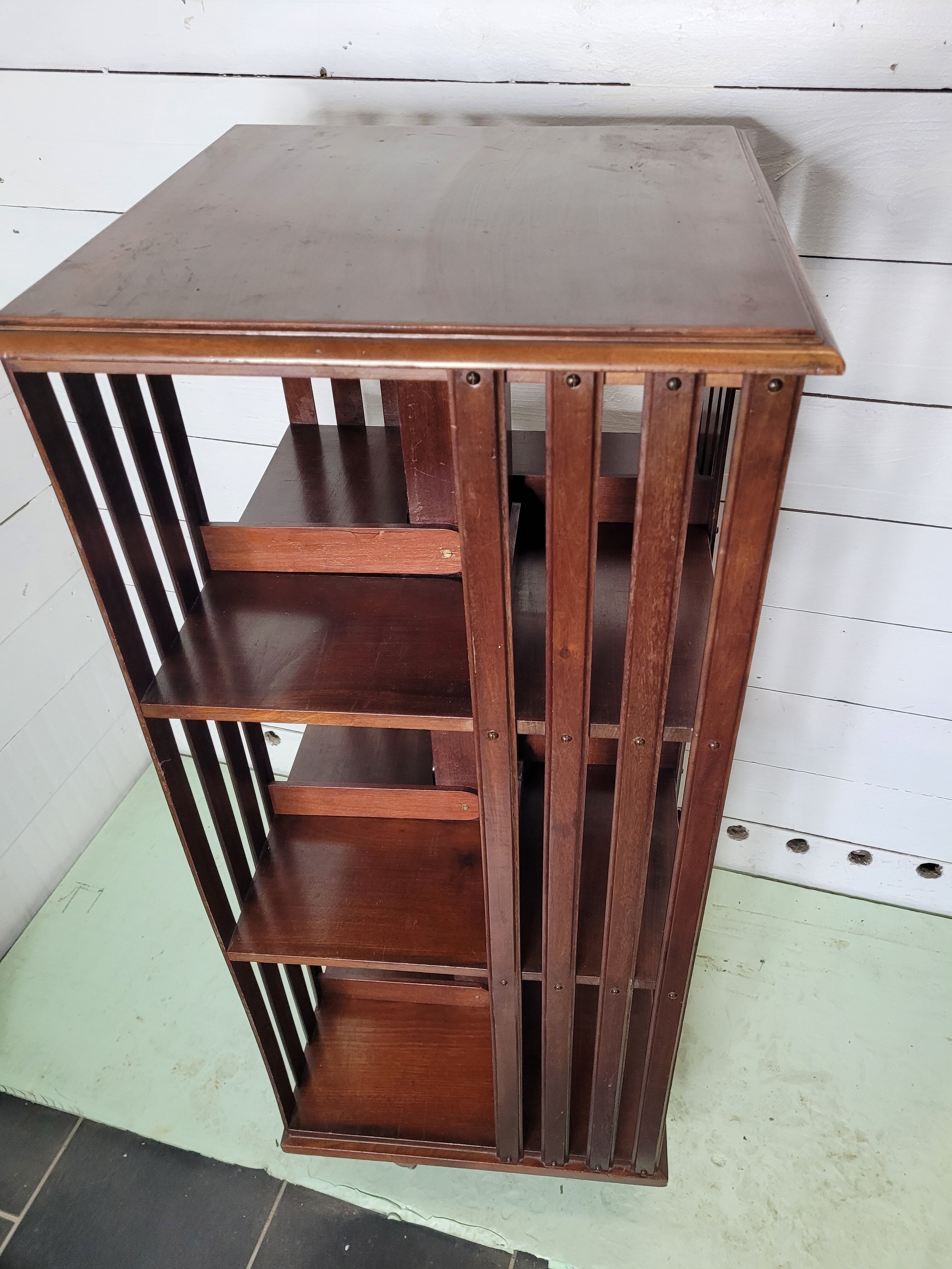 Mahogany revolving bookcase