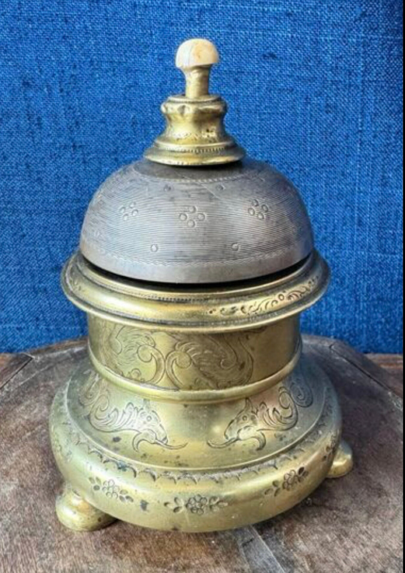 Antique mechanical table bell, late 19th century.