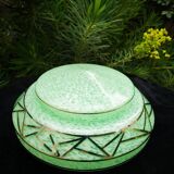 Green Clichy Glass Ceiling Chandelier in Ouraline