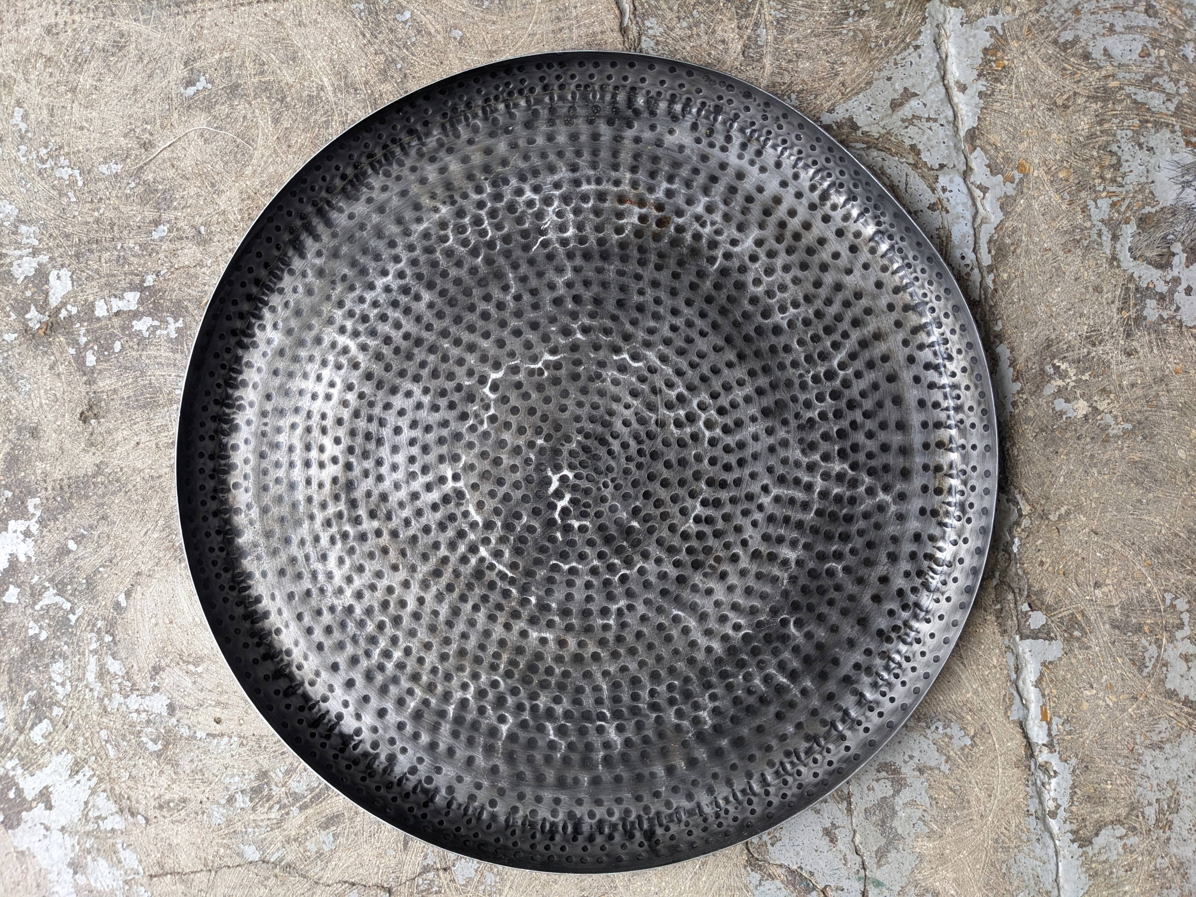 Large struck metal tray