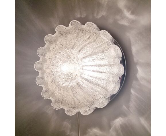 Large Mid-Century Flower Shaped Flush Mount or Ceiling Lamp from Limburg, Germany, 1970s