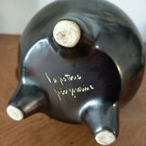 Black ceramic tripod jug