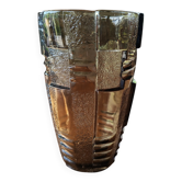 Art Deco vase in brown glass