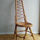 Chair rattan french work of the 1960