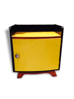 Table ocher bedside and wood