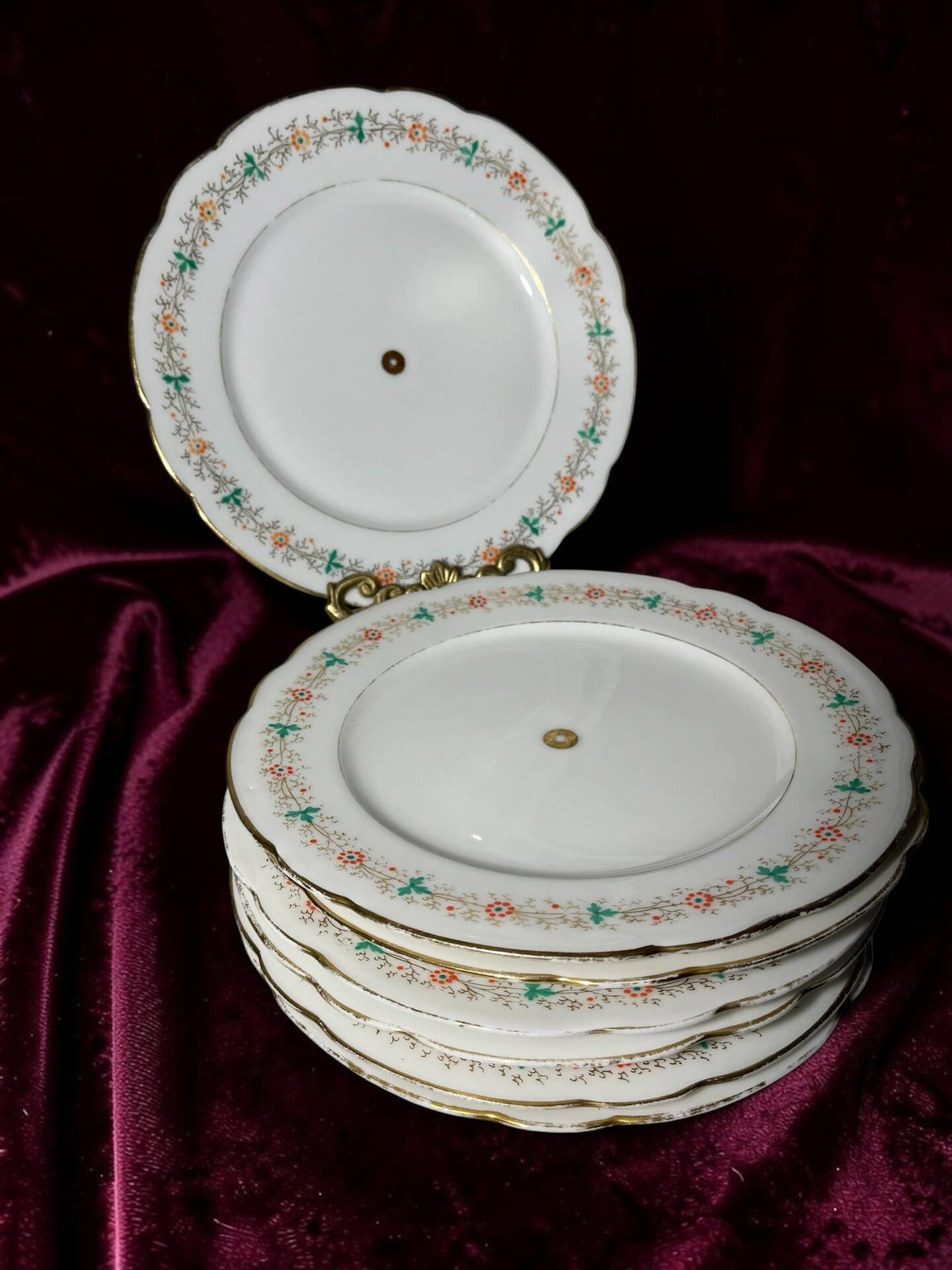 Seven antique Limoges porcelain plates – CFH / GDM