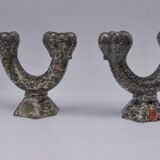Art pottery candlesticks from Gien