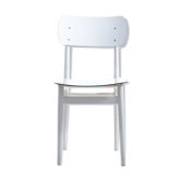 Midcentury white chair by Ton in oak & formica, Czechoslovakia 1960s