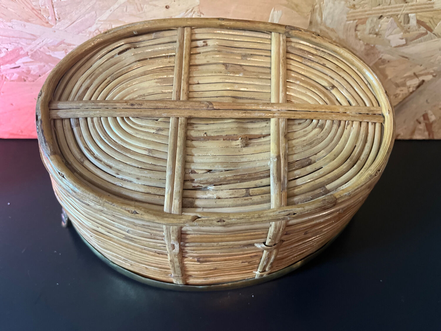 Brass and wicker basket