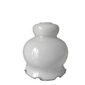 Abat jour opaline blanche et liseré marron