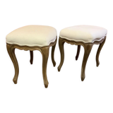 Pair of beige stool Louis XVI style