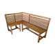 Vintage french beech wooden sauna or salon corner bench, second half 20th century