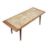 Italian Mid-Century Coffee Table with Mosaic Stone Top