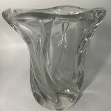 Crystal vase signed daum france free form 4.4 kg