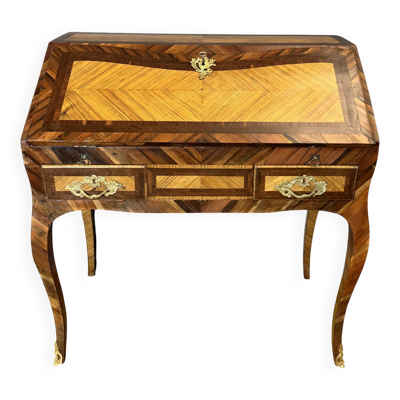 Bureau de pente Louis XV en marqueterie XVIIIème
