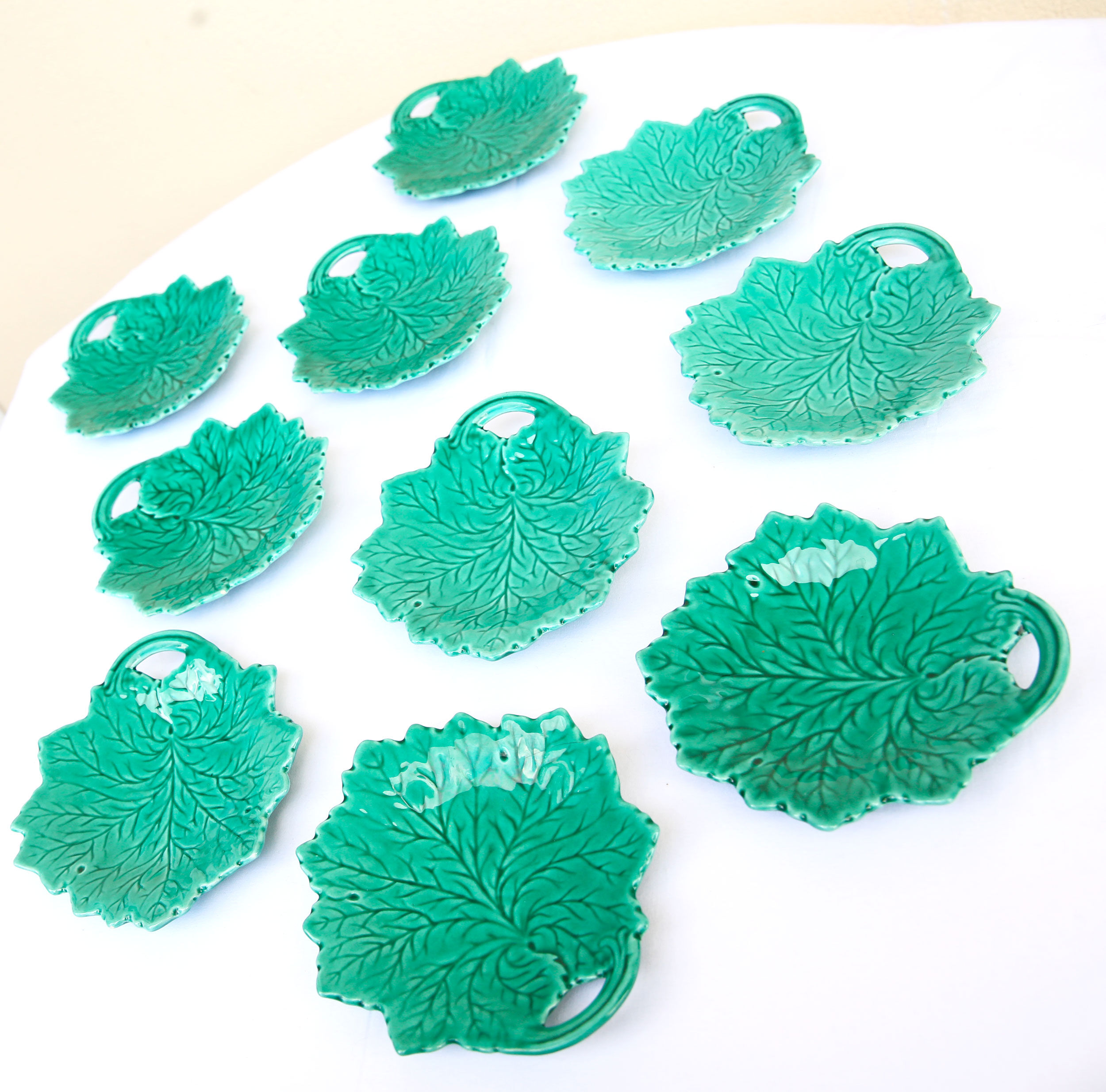 Set of 10 plates leaves in old slurry from Germany