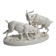 Saxon porcelain group, two fighting goats, signed Röhle, 1900