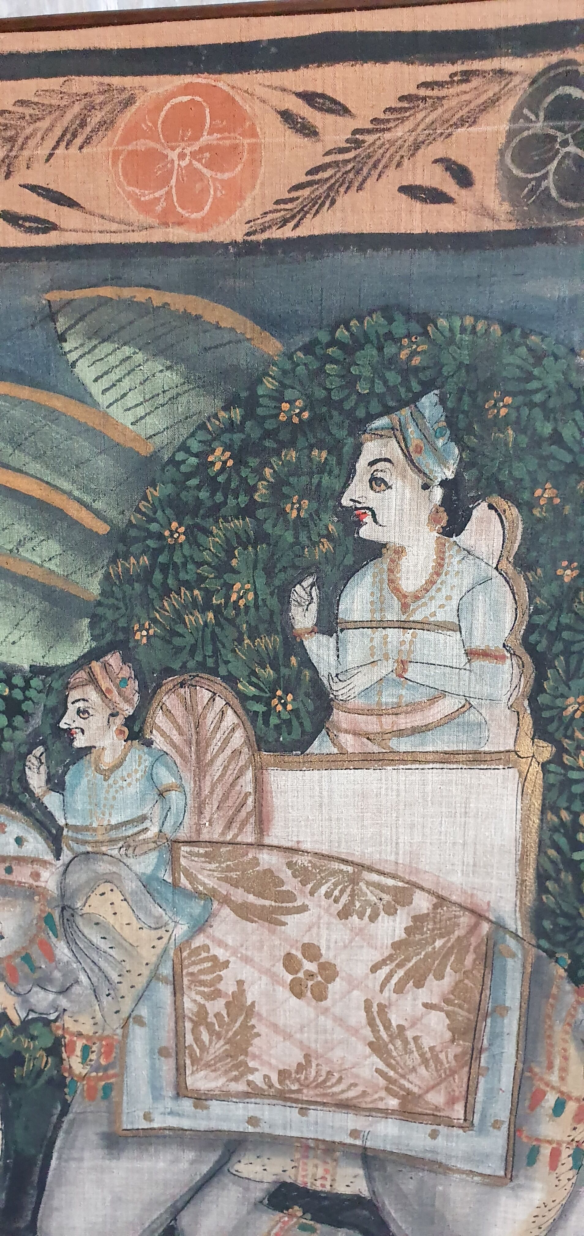 Fabric painting ancient pattern india hindu