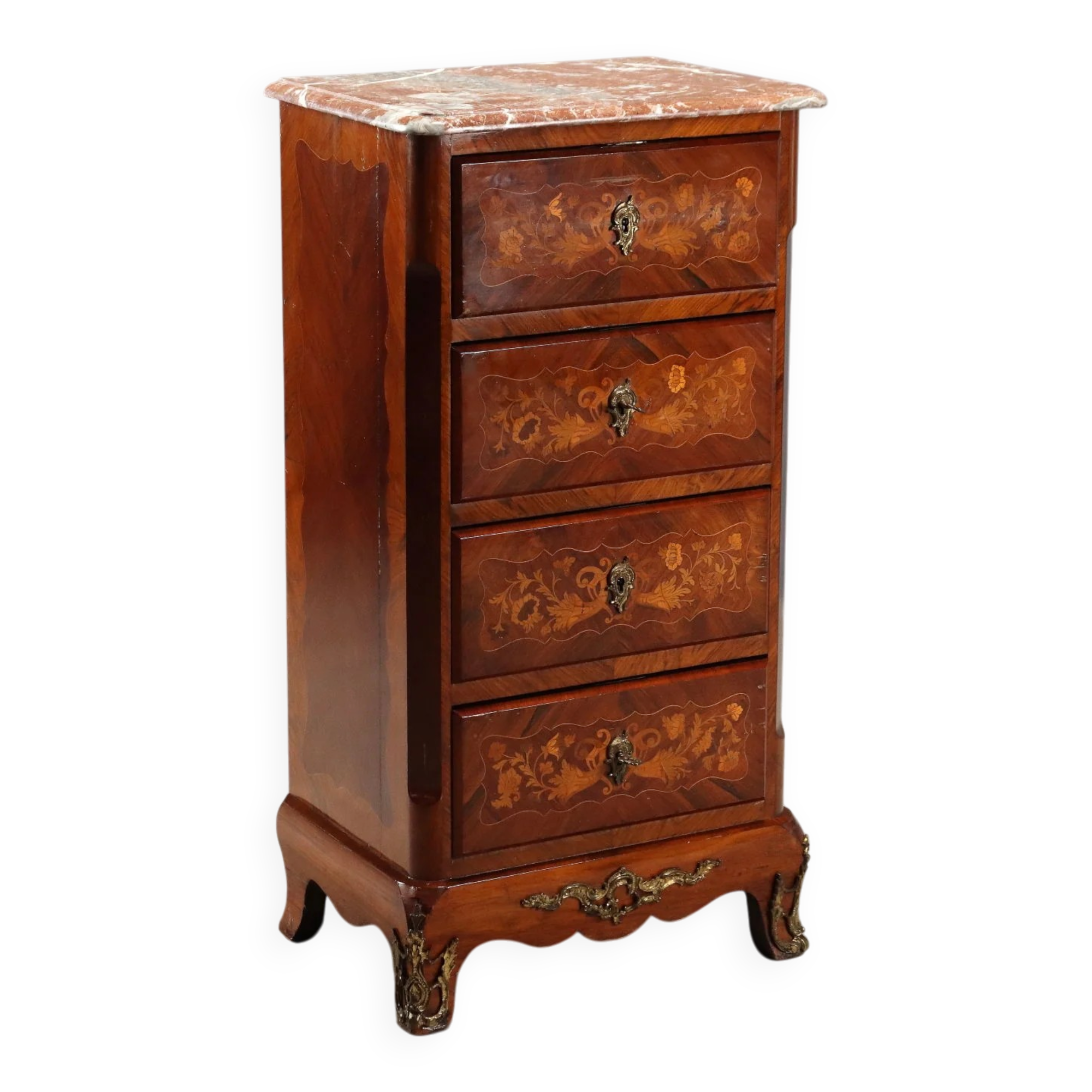 Antique Napoleon III cabinet in violet wood, 19th century.