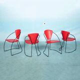 Ensemble de 4 chaises Linda, design italien des années 1980.