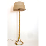 Rattan floor lamp from the 60s by Louis Sognot
