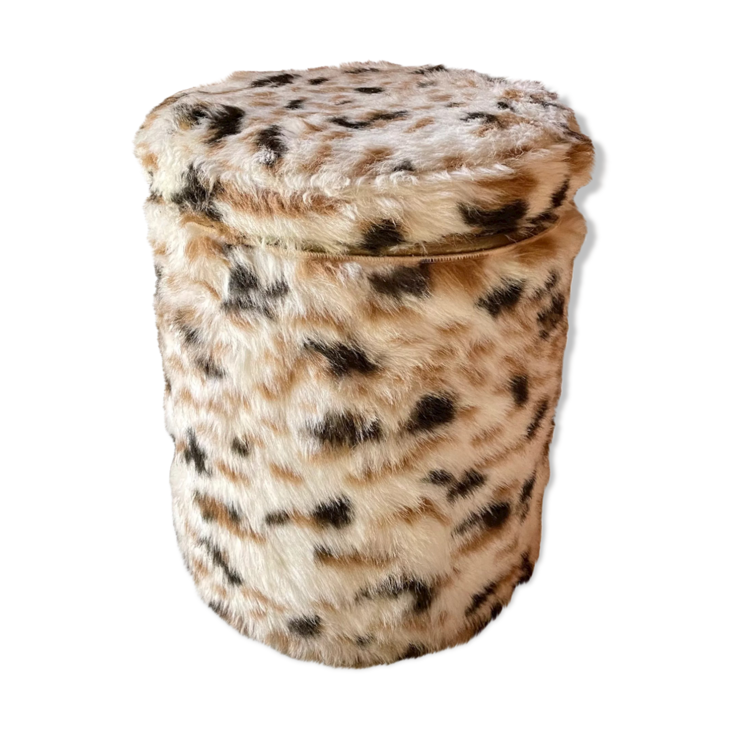 Vintage pile storage pouf 70s