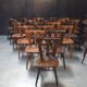 Lot 25 chairs bistro bar wood vintage 1960