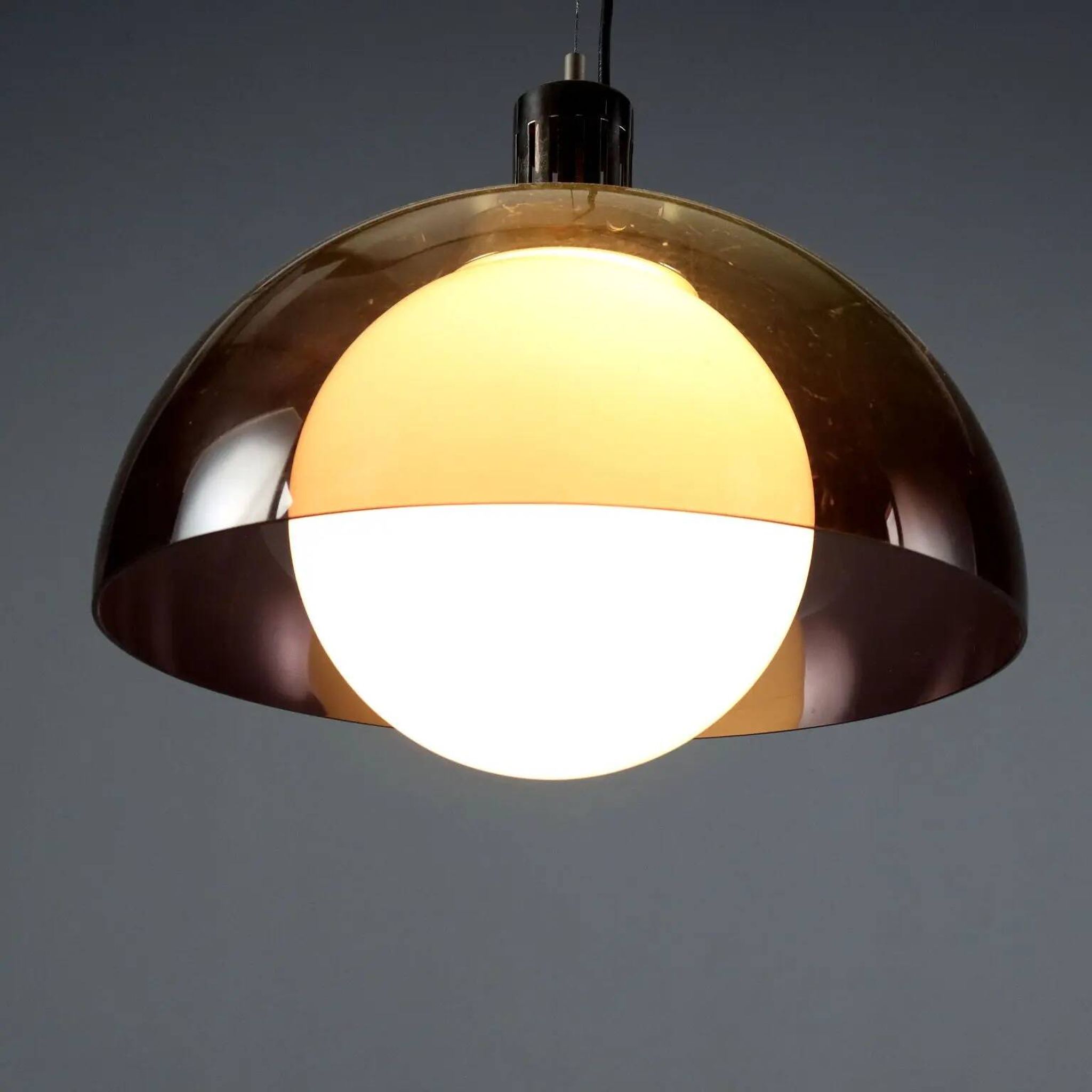Vintage glass and methacrylate pendant, Italy, 1960s
