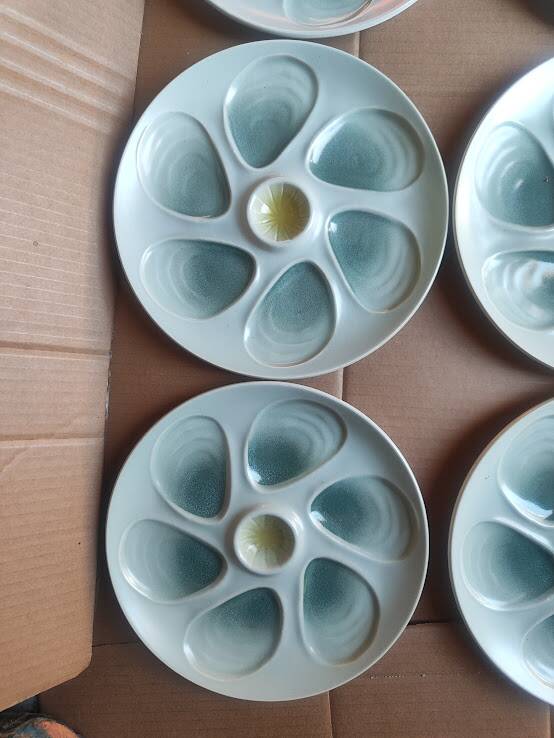 Salins france 6 assiettes à huîtres, 1960/70