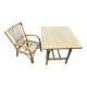 Bureau et chaise enfant en rotin