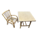 Bureau et chaise enfant en rotin