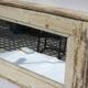 Old Teak Wood Mirror Off-White Patina