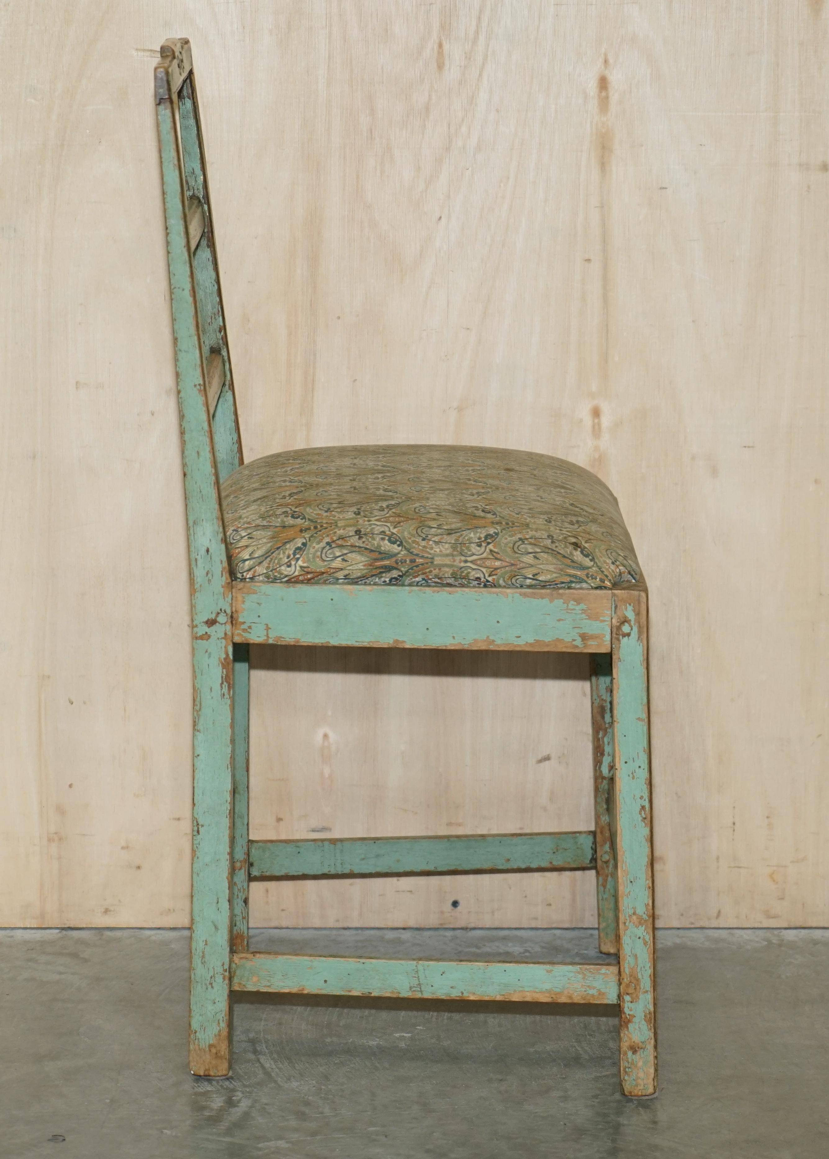 Pair of antique French chairs with original paint.