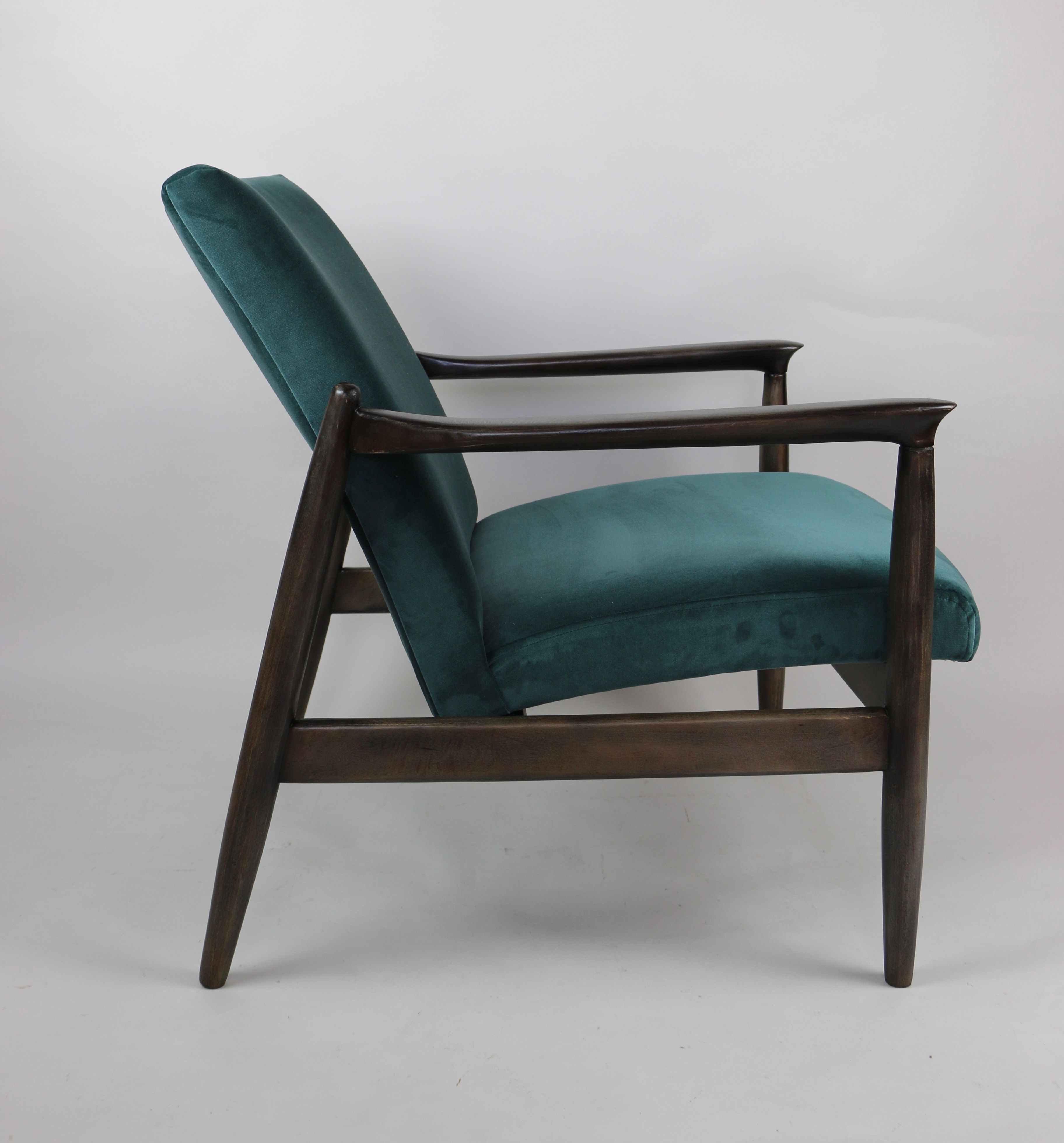 Fauteuil en velours vintage par Edmund Homa années 1970