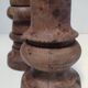 Two vintage turned wood pen and pencil pots