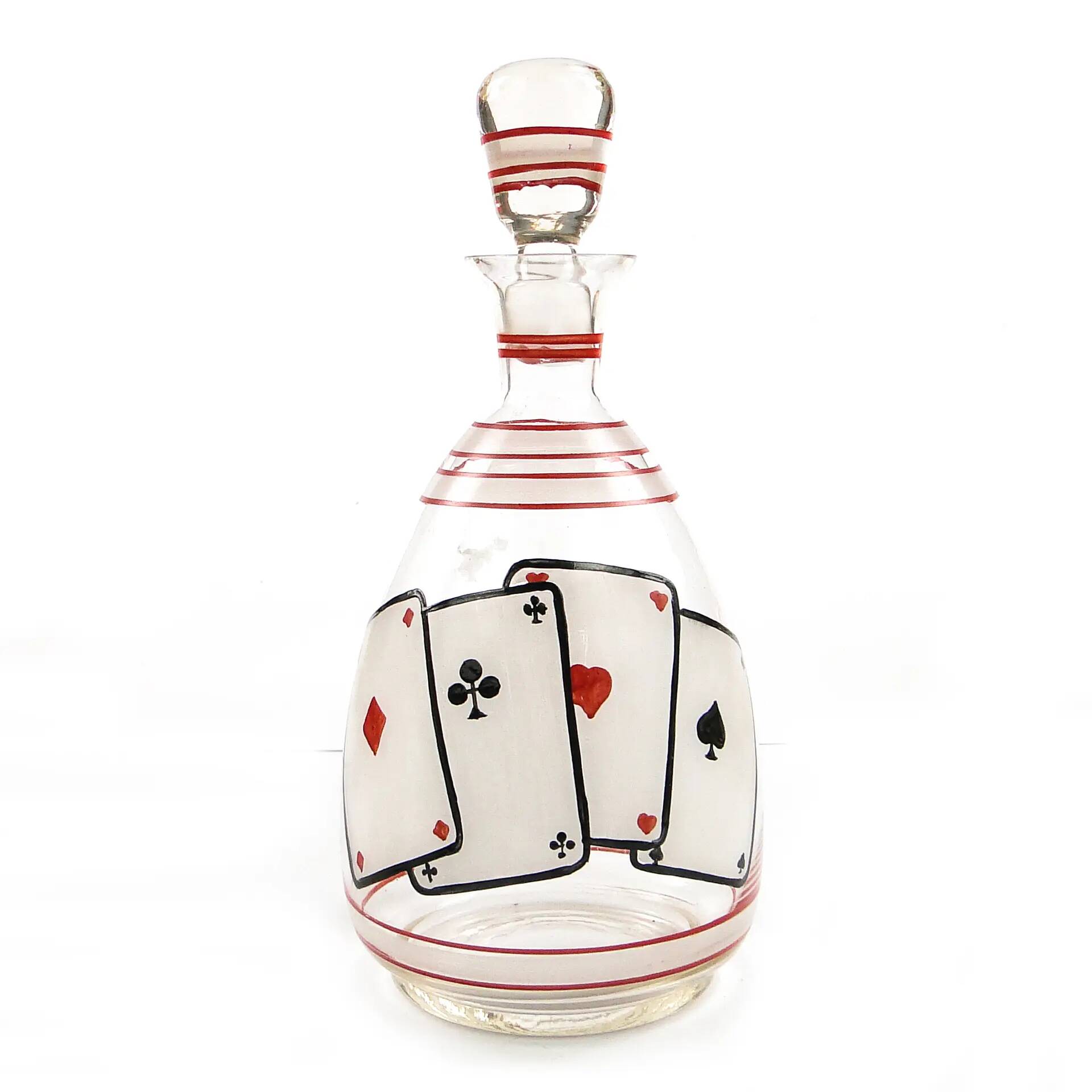 Bridge decanter, mid-century modern, glass, Hortensja, Poland, 1950s