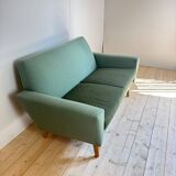 Canapé deux places en tissu de laine, Danemark 1960