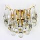 Large pair of gilt brass and crystal wall lights by Palwa, Germany, 1970s.