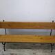 Oak and wrought iron bench