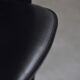 Vintage black leather dining chairs,  1980