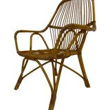 Rattan easy chair by Dirk van Sliedregt Rohe Noordwolde 1960 in the Netherlands