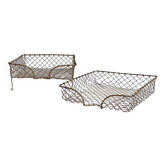 Bannettes empilables fil de laiton vintage