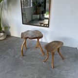 Pair of elm side tables