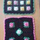 Set of 2 placemats in relief flowers crocheted vintage 70's hands