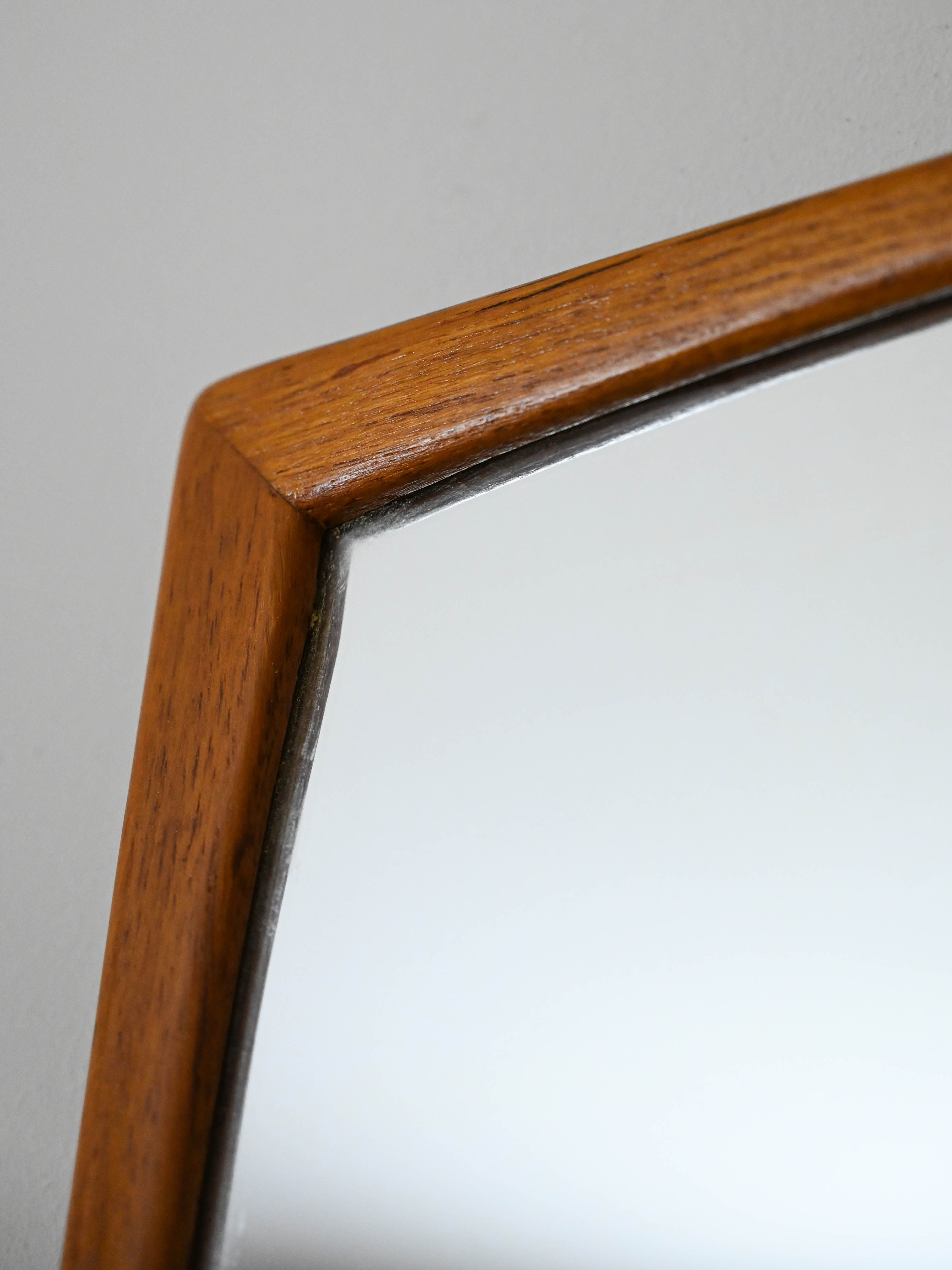 Mirror with teak frame