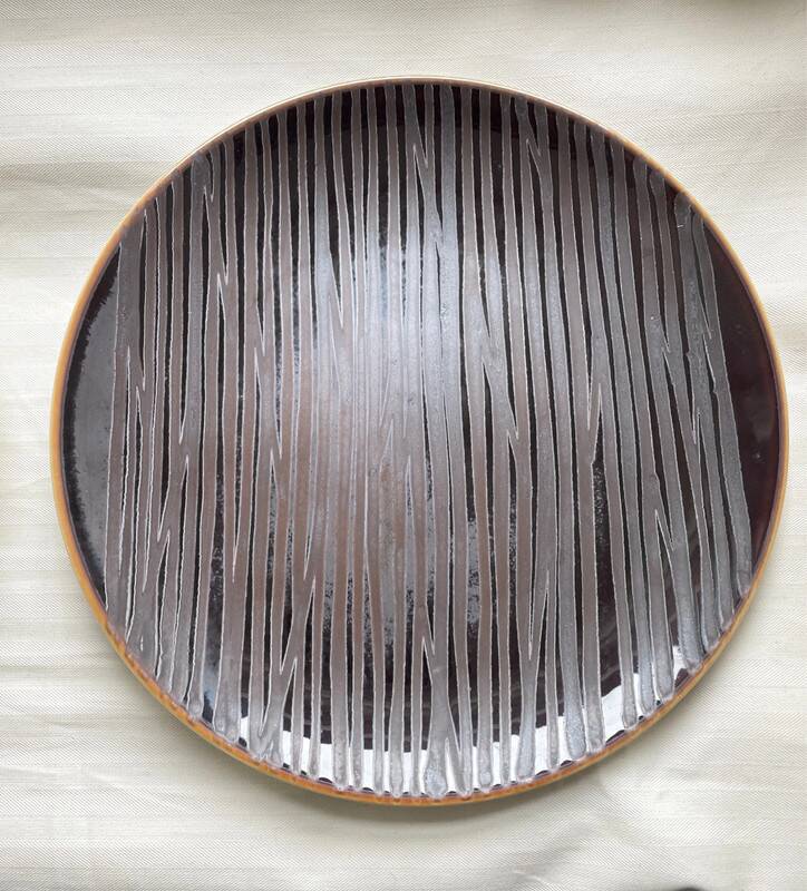 3 Dinner Plates 26 cm Yellow from Chrome - Limoges Porcelain