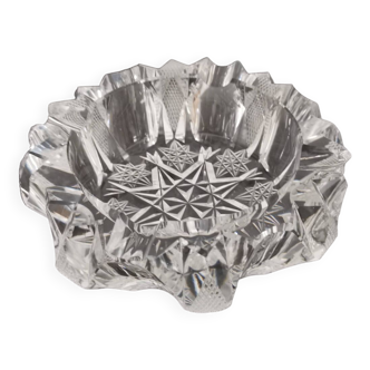 Ashtray from the 70s in chiseled crystal Made in Poland